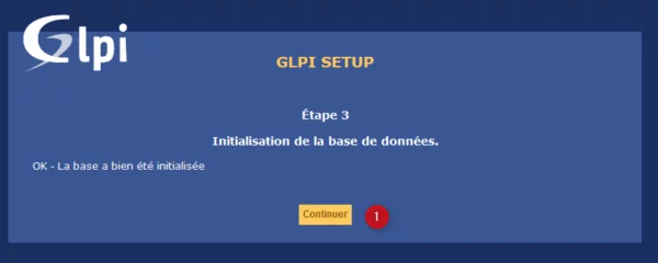 GLPI database installed