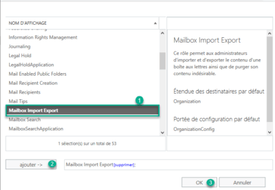 Add role mailbox import export