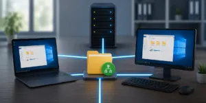 Mapear uma unidade de rede utilizando uma GPO ou um script na Active Directory.