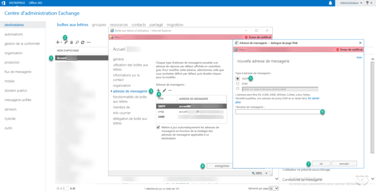Exchange 2013/2016/on-line: Add an alias to a mailbox