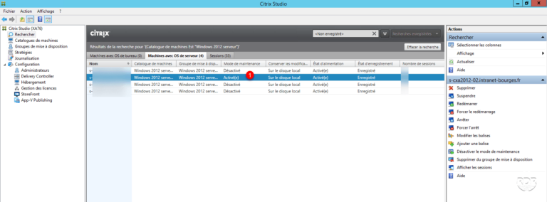 Citrix : mode maintenance sur un serveur