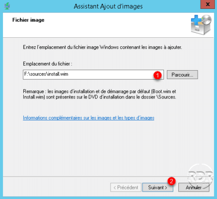Indiquer le chemin du fichier install.wim