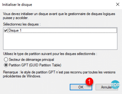 Valider le type de partition