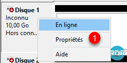 Acceder aux proprietes du disque