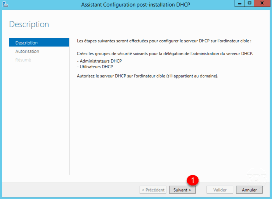 Asistente de autorización del servidor AD DHCP