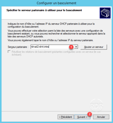 Sélection du serveur partenaire