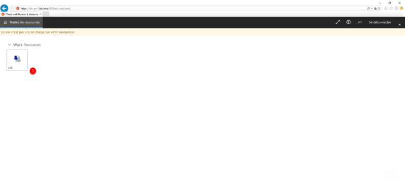 Client HTML5 pour Microsoft Remote Desktop Service