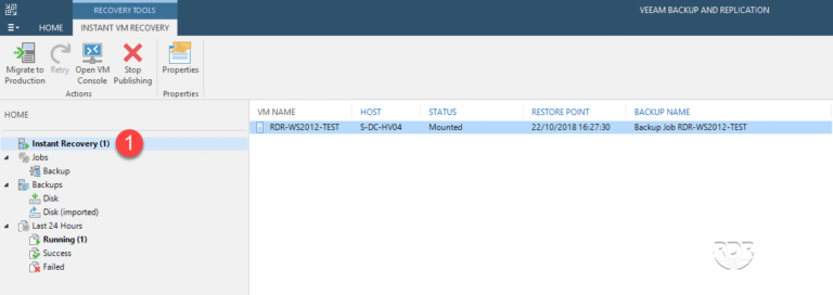 Veeam: Instant Restore with Instant Recovery