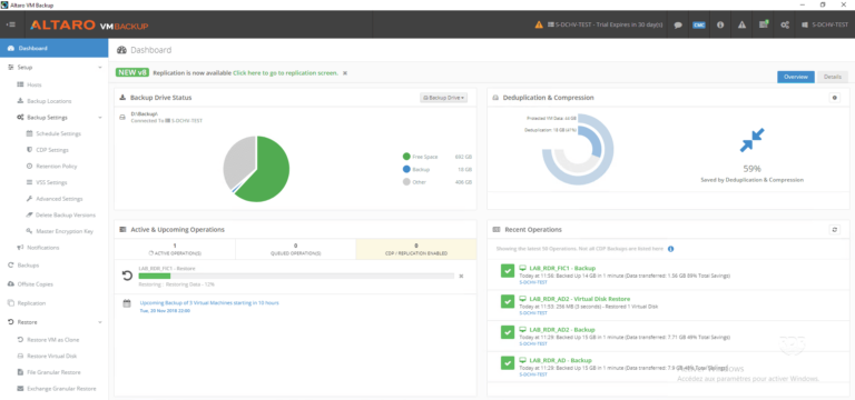 Altaro backup: installation and use with Hyper-V
