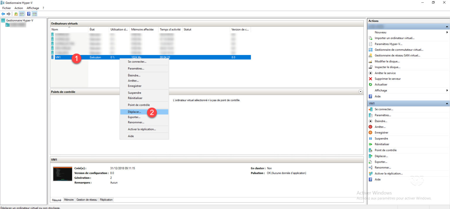 Virtual Machine Move Hyper-V: Live-Migration moving a virtual machine between two hosts