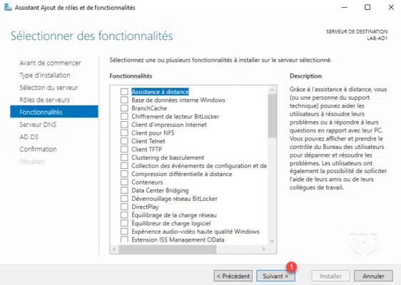 Passer les fonctionnalités