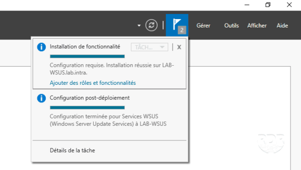 Installation des rôle terminée