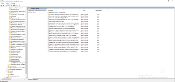 Parametre Windows update