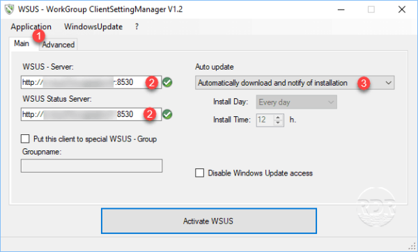 WSUS Workgroup config