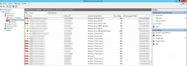 WSUS Console ordinateurs