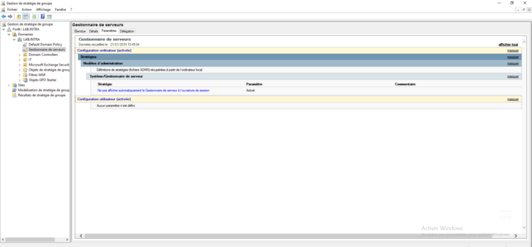GPO : désactiver le gestionnaire de serveur à l&rsquo;ouverture de session