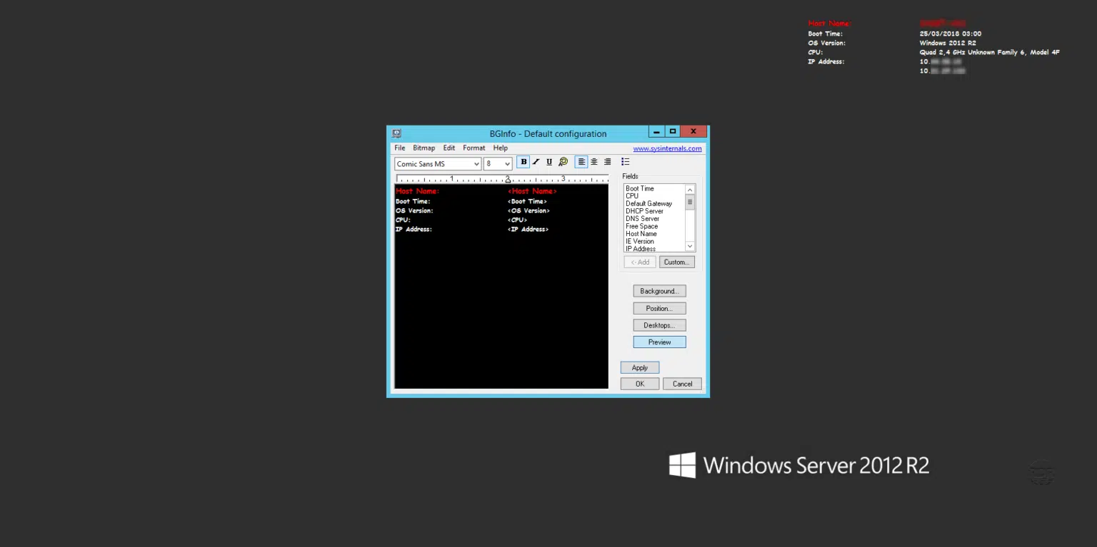 Open Bgi File BgInfo : print system information in the background - RDR-IT