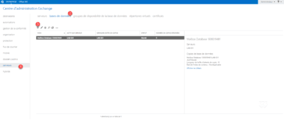 Exchange 2019 : databases