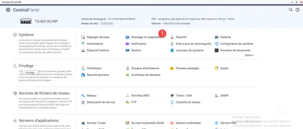 QNAP - Control Panel