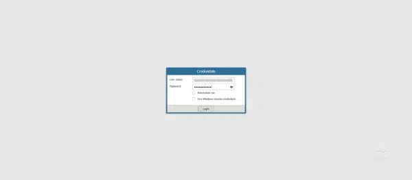 Login page