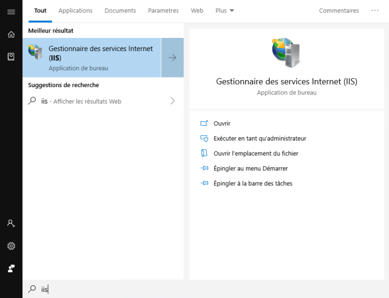 Windows 10 : installa un server web IIS