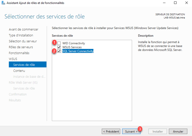 Install WSUS with a SQL Server database