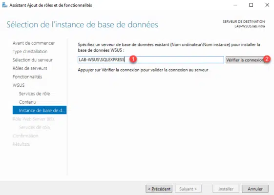 specify sql server