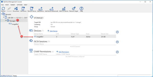 Starwind - target and device