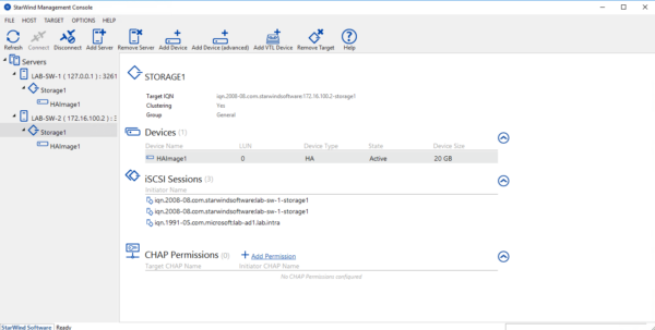 Starwind console HA