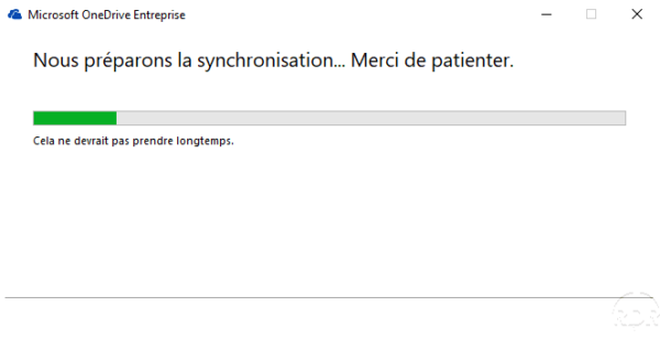 Wait while OneDrive synchronizes