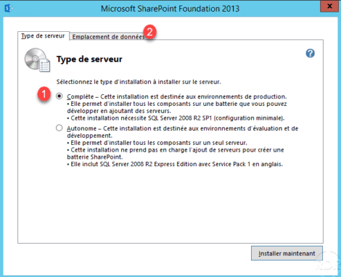 Type of installation for Sharepoint 2013 server