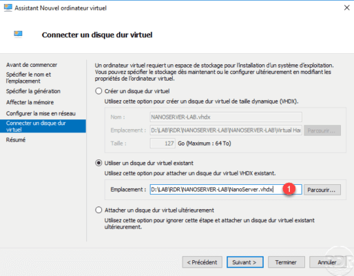 Select disk Nano Server