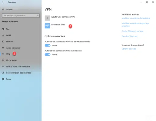 Connexion VPN ajoutée / VPN connection added