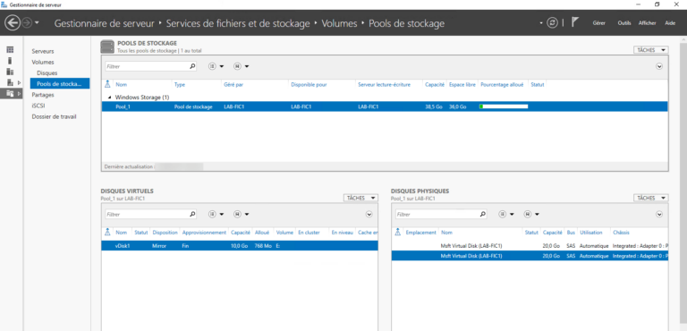 Storage Pool Configuration on Windows Server