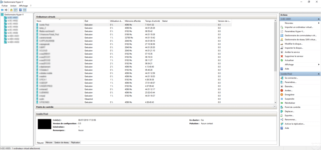 Console Gestionnaire Hyper-V