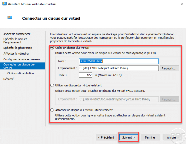 Configure virtual disk