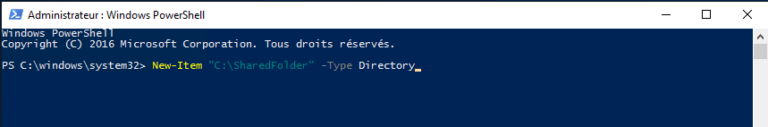 Create a folder in PowerShell