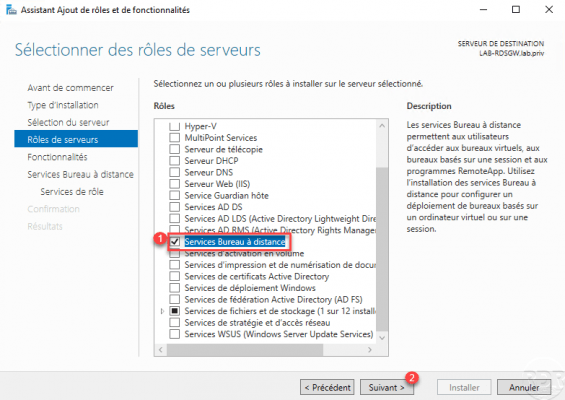 Select the role: Remote Desktop Service