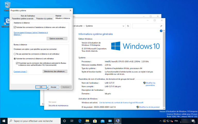 Windows 10 : activer le bureau à distance