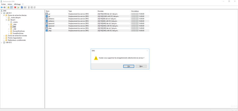 Active Directory : restaurer les enregistrements DNS d&rsquo;un contrôleur de domaine
