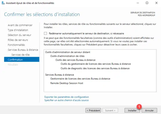 Start install