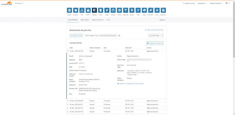 WordPress : protéger l&rsquo;accès au fichier xmlrpc.php avec CloudFlare