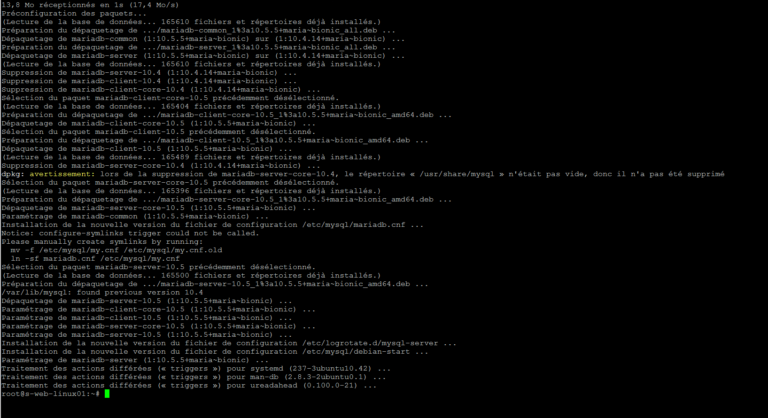 MariaDB : mise à jour de version