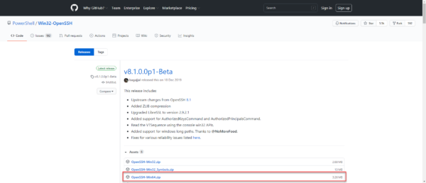 Github Windows OpenSSH
