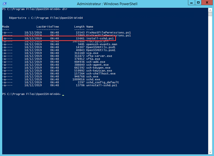 OpenSSH client et serveur - installation sur Windows Serveur 2012R2 et ...