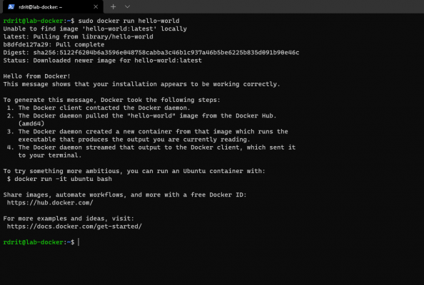 docker run hello-world