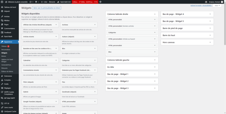 WordPress 5.8 : utiliser le gestionnaire classique de Widget