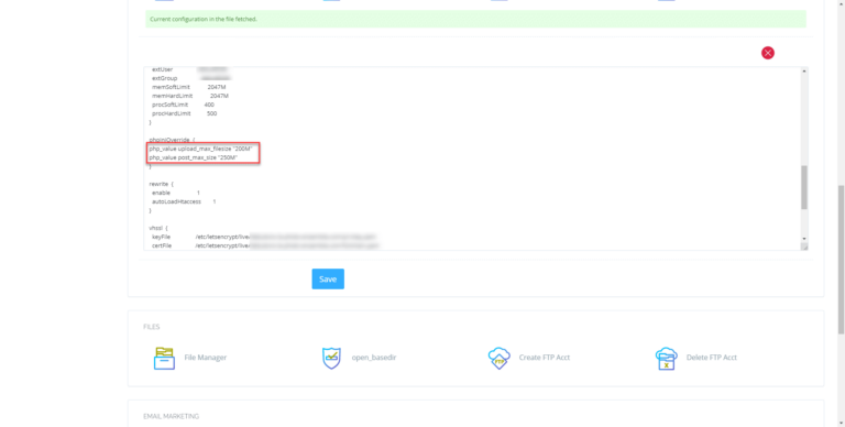 Cyberpanel : personnaliser la configuration PHP par site
