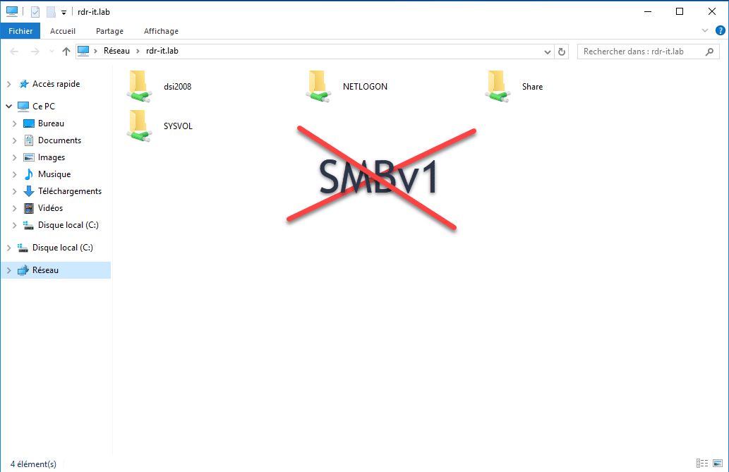 GPO Disabled SMBv1 RDR IT