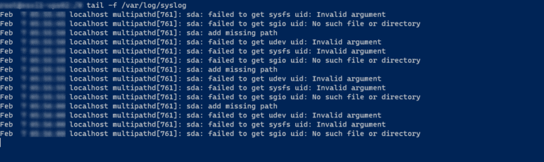 Ubuntu : résoudre l&rsquo;erreur : multipathd : sda: failed to get
